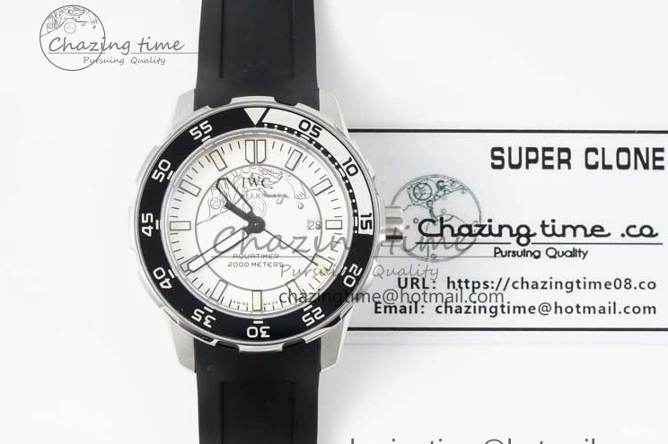 MIROTIME 0322 Premium Aquatimer Automatic SS RSF 1:1 Best Edition White Black Dial on Black Rubber Strap A 7067